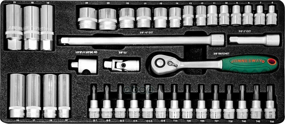S04h3141s_набор Головок Торцевых! 3/8''Dr, 6-24мм, 41 Предмет Jonnesway арт. S04H3141S