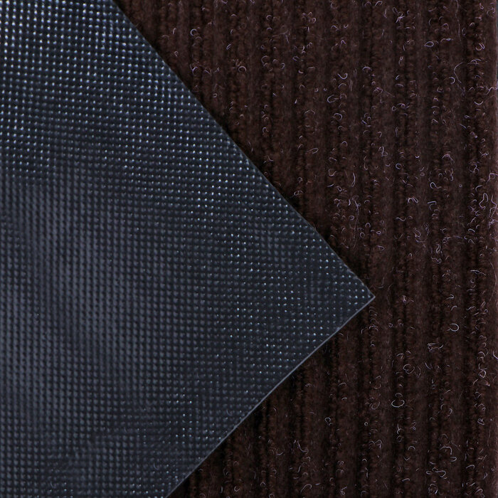 Коврик придверный влаговпитывающий, ребристый, «Стандарт», 90×150 см, цвет коричневый - фотография № 3