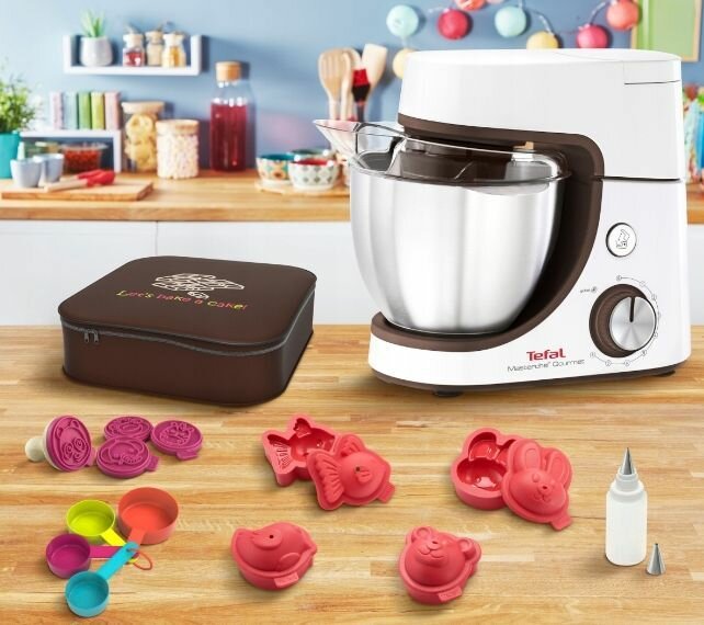 Планетарный кухонный комбайн Tefal Masterchef Gourmet QB51K1 1100 Вт, белый - фотография № 2