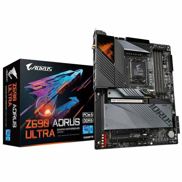 Z690 AORUS ULTRA, Socket 1700, Intel®Z690, 4xDDR5-4800, DP, 3xPCI-Ex16, 6xSATA3(RAID 0/1/5/10), 4xM.2, 8Ch Audio, 2,5GbLan, WiFi, (4+4)xUSB2.0, (8+2)xUSB3.2, (1+1)xUSB3.2 Type-C™, ATX, RTL (827847)