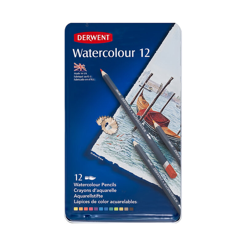 Набор акварельных карандашей "Derwent" Water Colour заточенные 12 цв. 32881