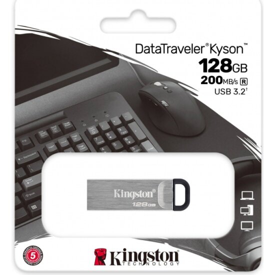 USB флешка KINGSTON 128Gb DTKN/128GB USB 3.2 Gen 1 (200/60 Mb/s)