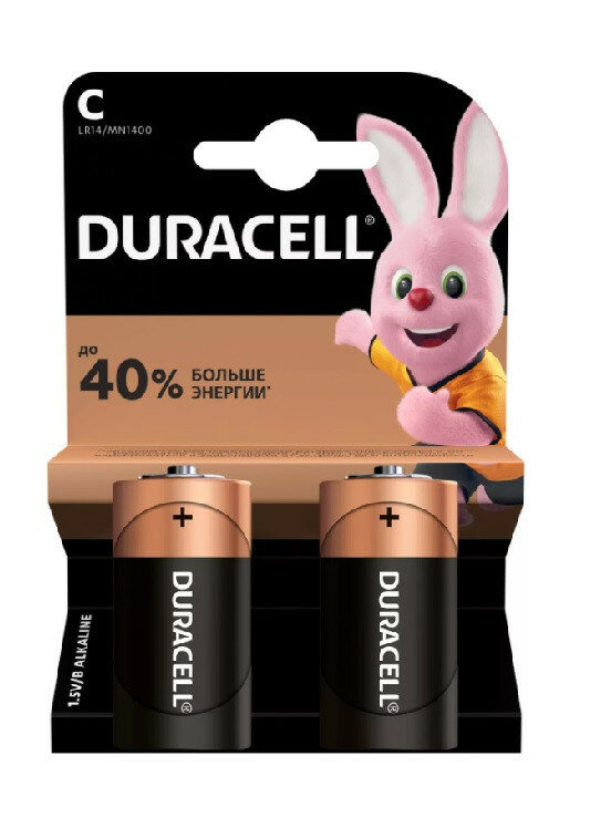 Батарейка DURACELL LR14 MN1400 BL2, упаковка 2 шт.