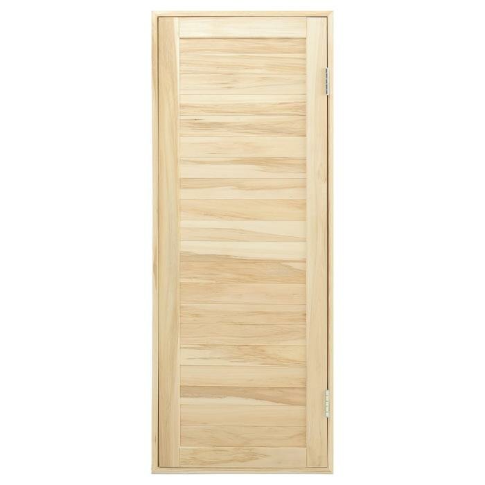 Дверь для бани и сауны из шпунтованной доски, липа Эконом, 180х70 см - фотография № 1