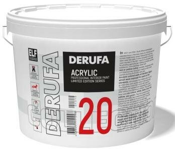 Derufa Professional Interior Paint SG / Деруфа Интерьер 20 (SG) - Шелковисто-глянцевая синтетическая латексная краска для износоустойчивых внутренних работ База А 9л