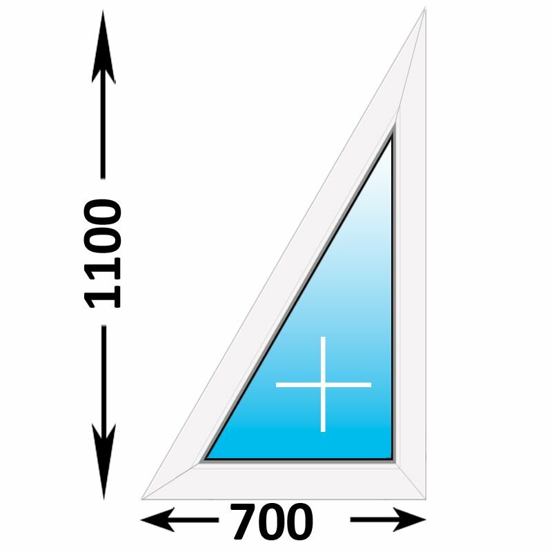 Пластиковое окно Melke треугольное глухое правое 700x1100 (ширина Х высота) (700Х1100)