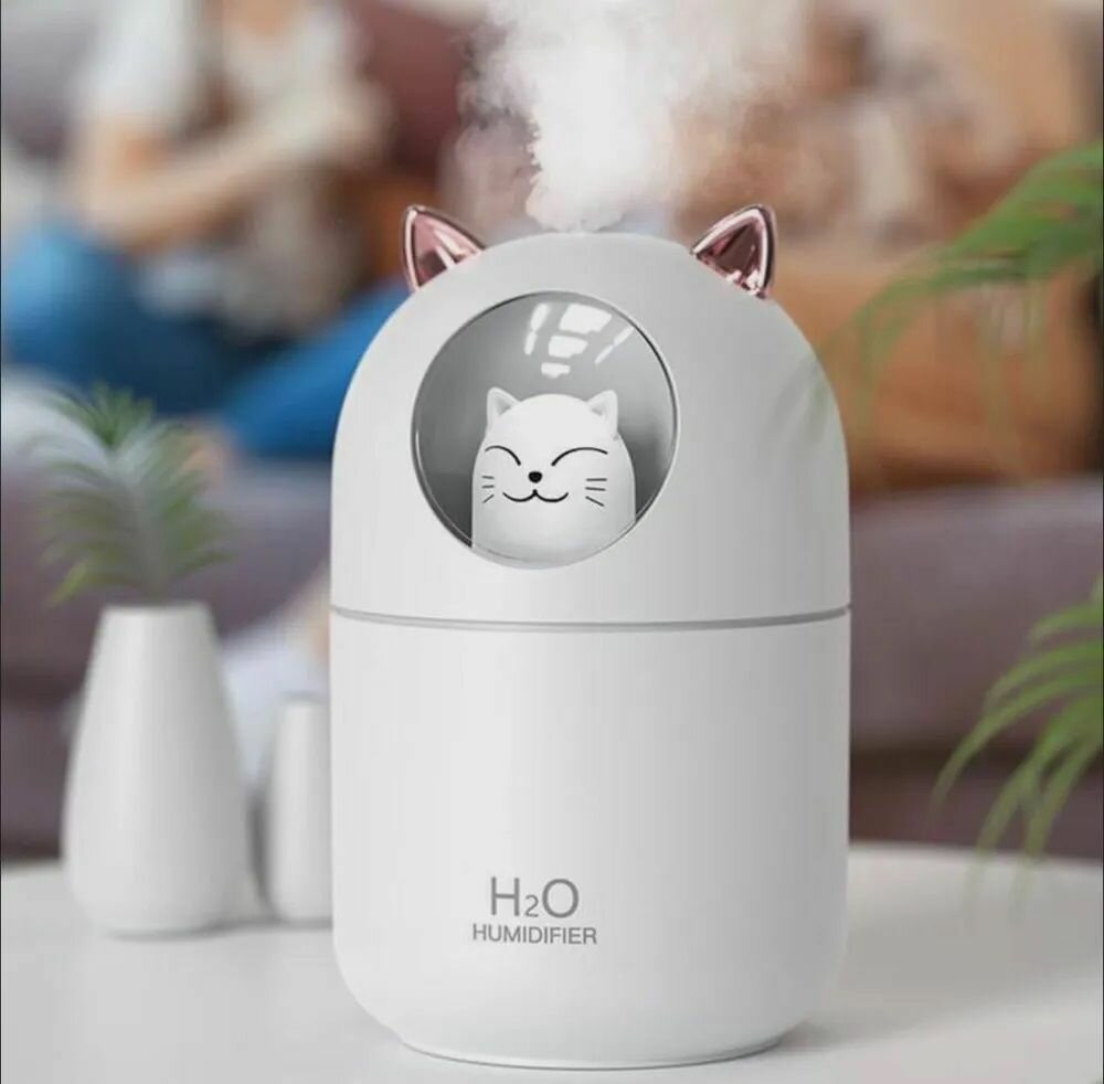 Ультразвуковой увлажнитель воздуха кошечка H2O HUMIDIFIER - фотография № 1