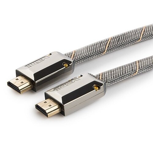 Кабель HDMI Cablexpert, серия Platinum, 1,8 м, v2.0, M/M, плоский, позол.разъемы, метал. корпус, нейлоновая оплетка, блистер CC-P-HDMI04-1.8M