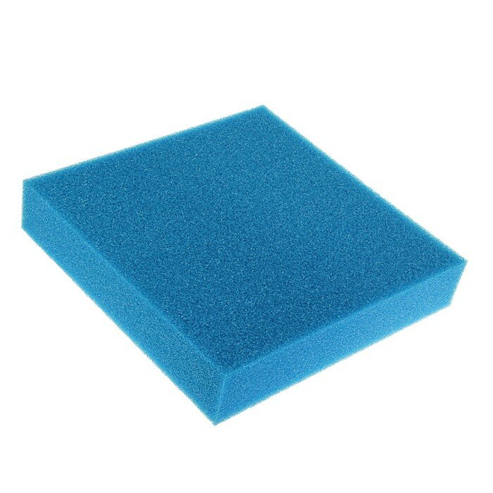 AQUA STORY Губка прямоугольная, крупнопористая, лист 50 х 50 х 10 см, синий - фотография № 1