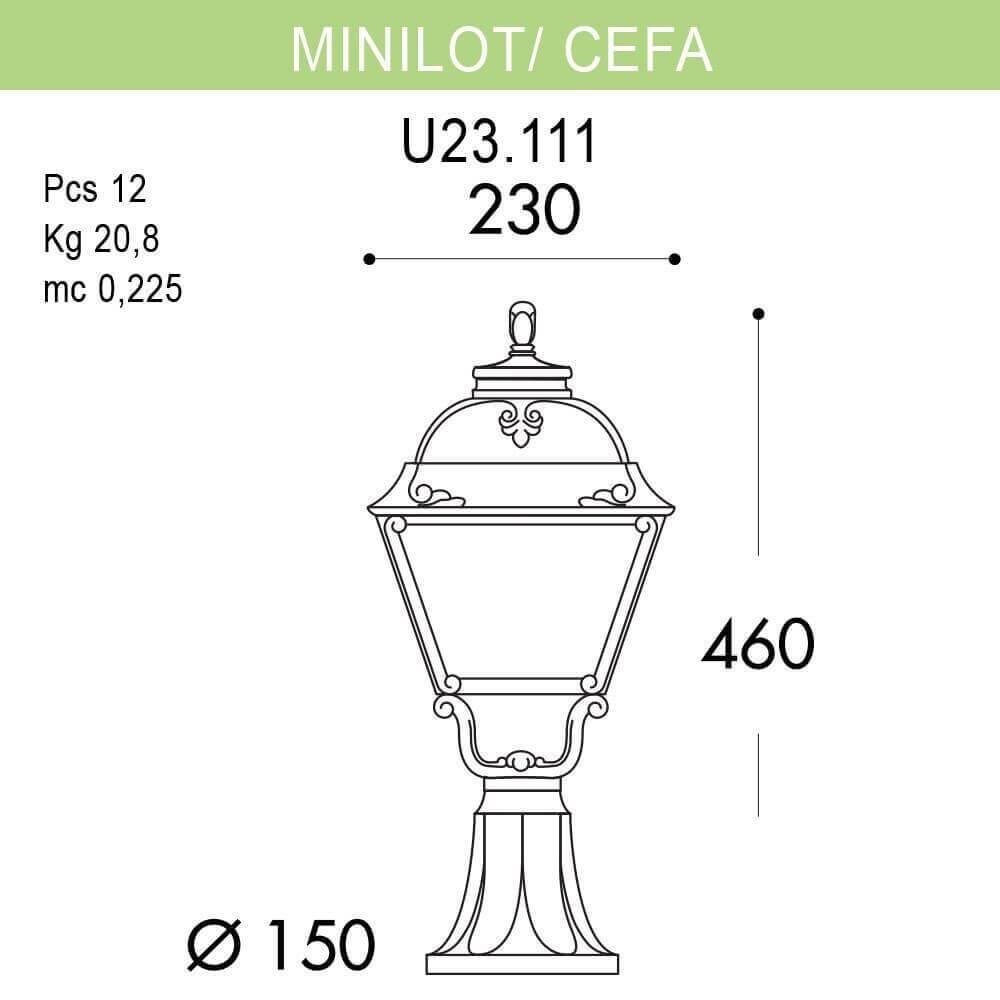 Minilot/Cefa U23.111.000.AXF1R Светильник наземный на низкой ножке 460 мм (корпус черный, плафон прозрачный) Fumagalli - фото №3