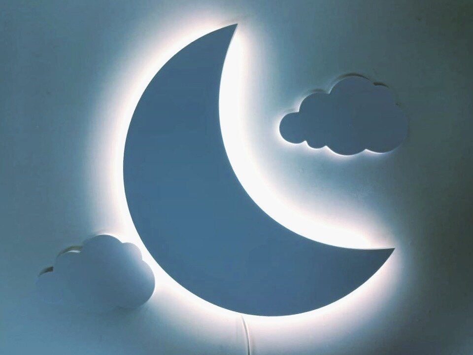 Светильник-ночник "Луна" 40см, с дистанционным управлением, белая подсветка - фотография № 1