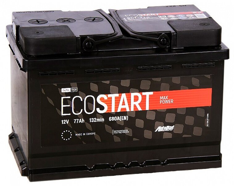 Аккумулятор автомобильный Ecostart ARL577-300 6СТ-77 обр. 278x175x190