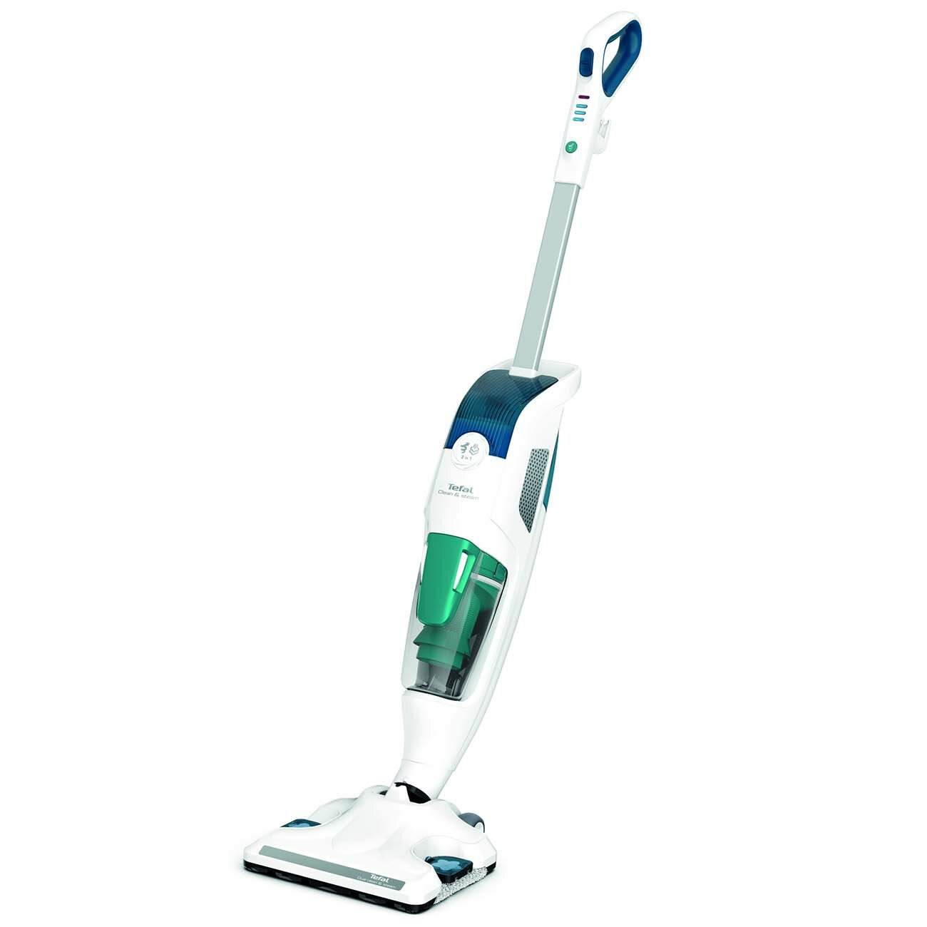 Пылесос Tefal Clean & Steam Revolution VP7777, белый/голубой