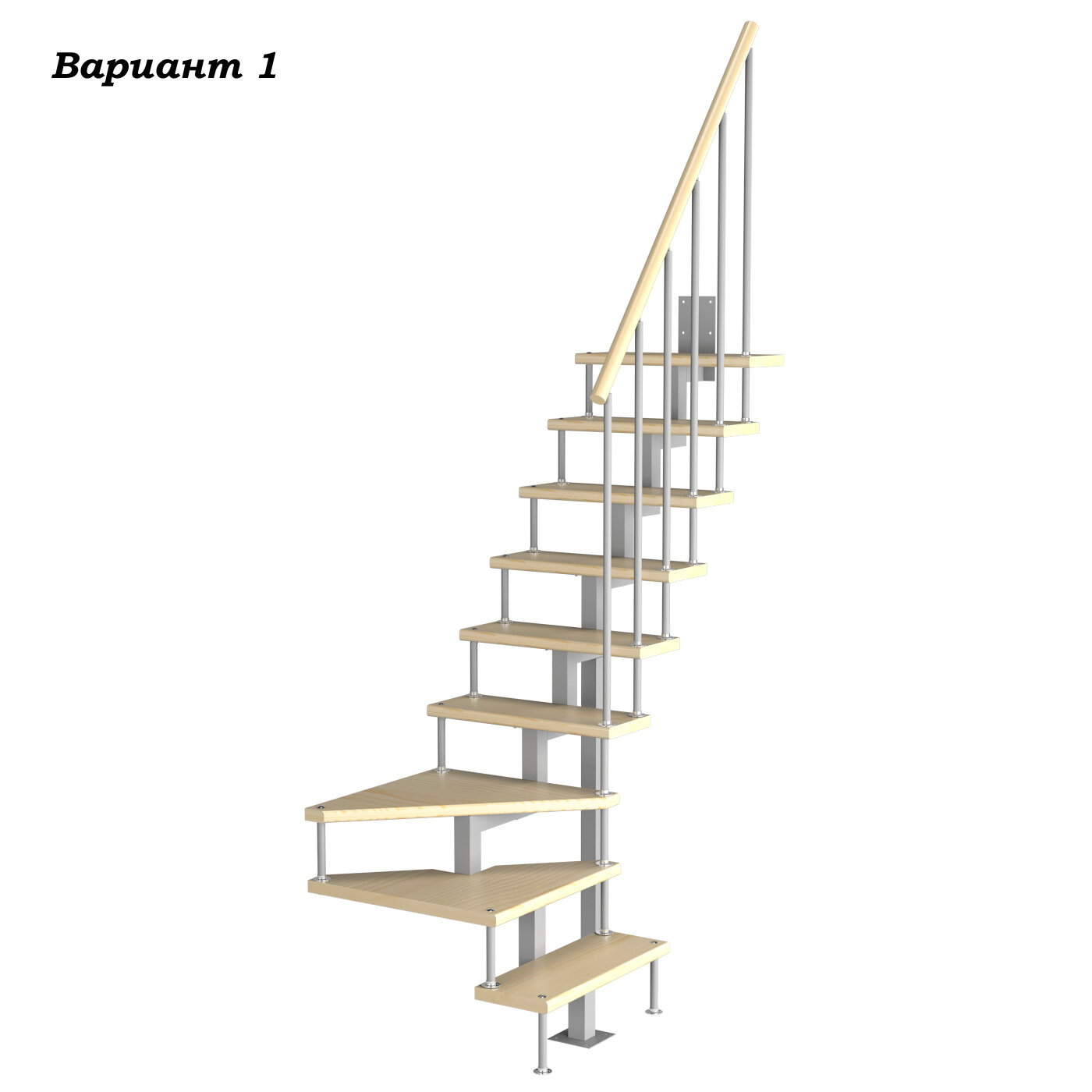 Модульная малогабаритная лестница Компакт 2025-2250 - фотография № 1