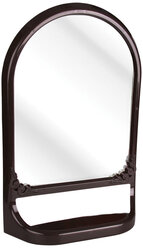 Зеркало с полкой в ванную Альтернатива, 59 x 39 x 13, темно-коричневое
