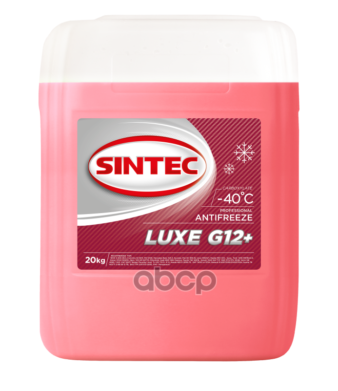 Антифриз Sintec Luxe 20Кг G12+ Красный SINTEC арт. 990470
