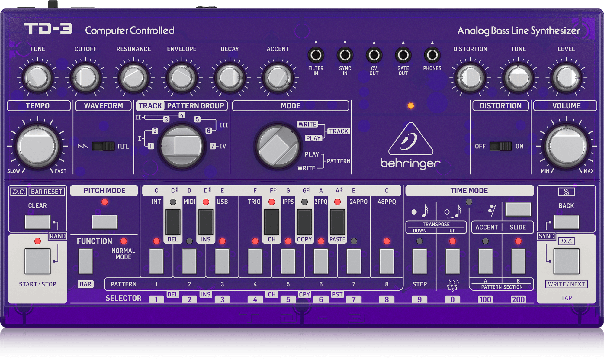 Behringer TD-3-GP аналоговый басовый синтезатор цвет сиреневый