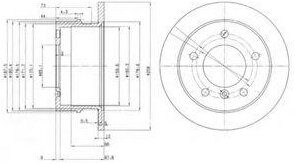 Тормозной диск Delphi BG3235 Mercedes-Benz: A9O1423O412 A9O1423O812 A9O1423O612 9014230412 9014230812 A9014230412