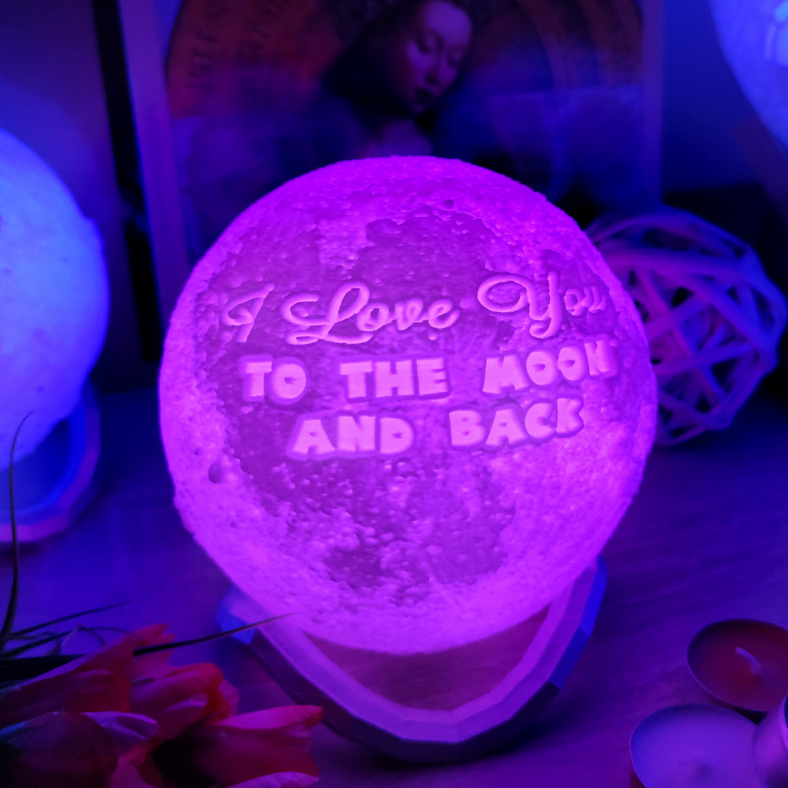 3D Лампа Луна с фото "MOON AND BACK" COSMOLAMP Original 15 см рельеф 4 мм - фотография № 4