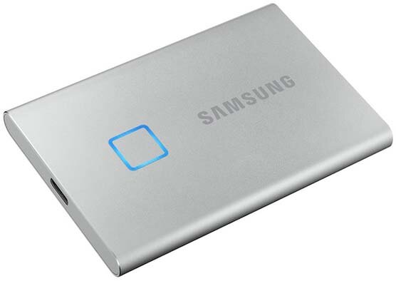 Внешний накопитель SSD 500 Гб Samsung T7 Touch (MU-PC500S/WW) USB Type C, серебристый