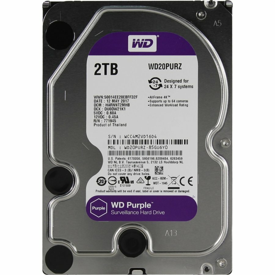 Жёсткий диск WD Purple 2Tb (WD20PURZ)