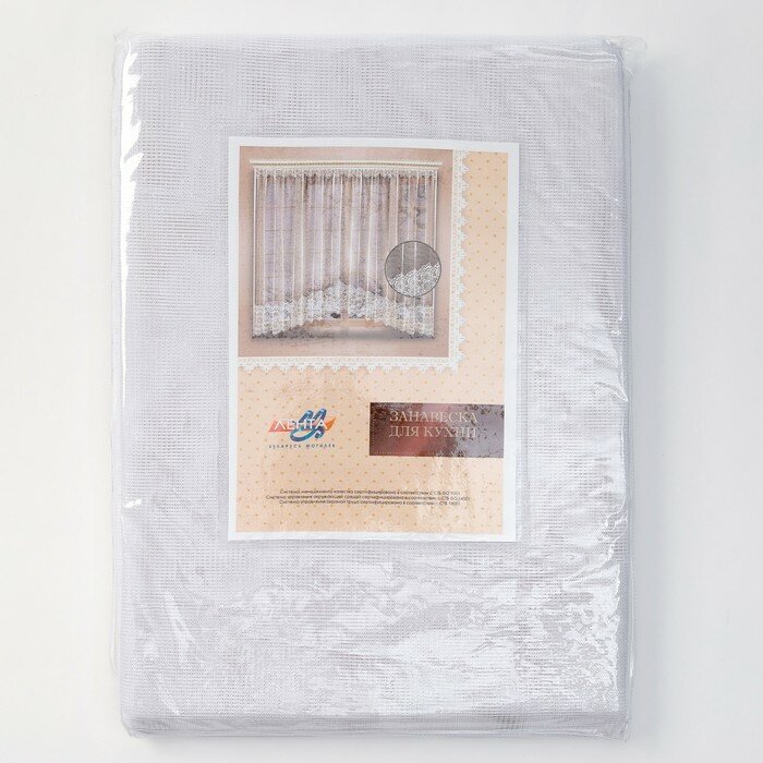 Лента Тюль на кухню со шторной лентой, 285х160 см, цвет белый, 100% полиэстер - фотография № 5