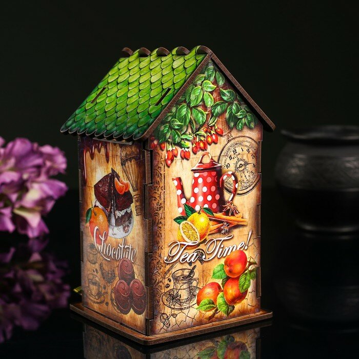 Дарим Красиво Чайный домик "Время чая", 9,8×9,8×17,4 см - фотография № 2