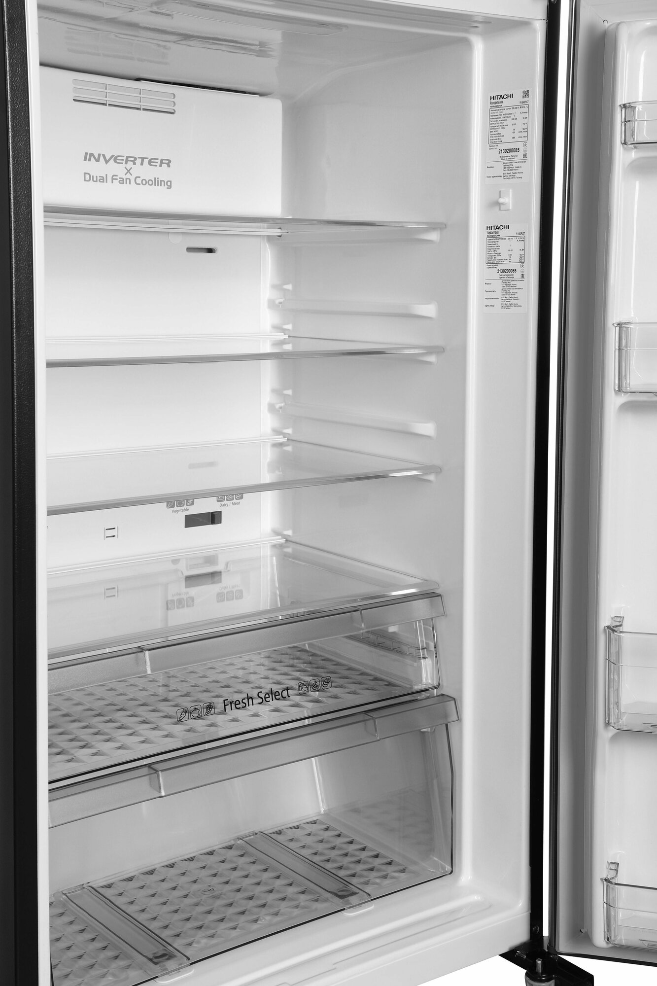 Холодильник Hitachi R-V540PUC7 BSL двухкамерный серебряный бриллиант - фотография № 6