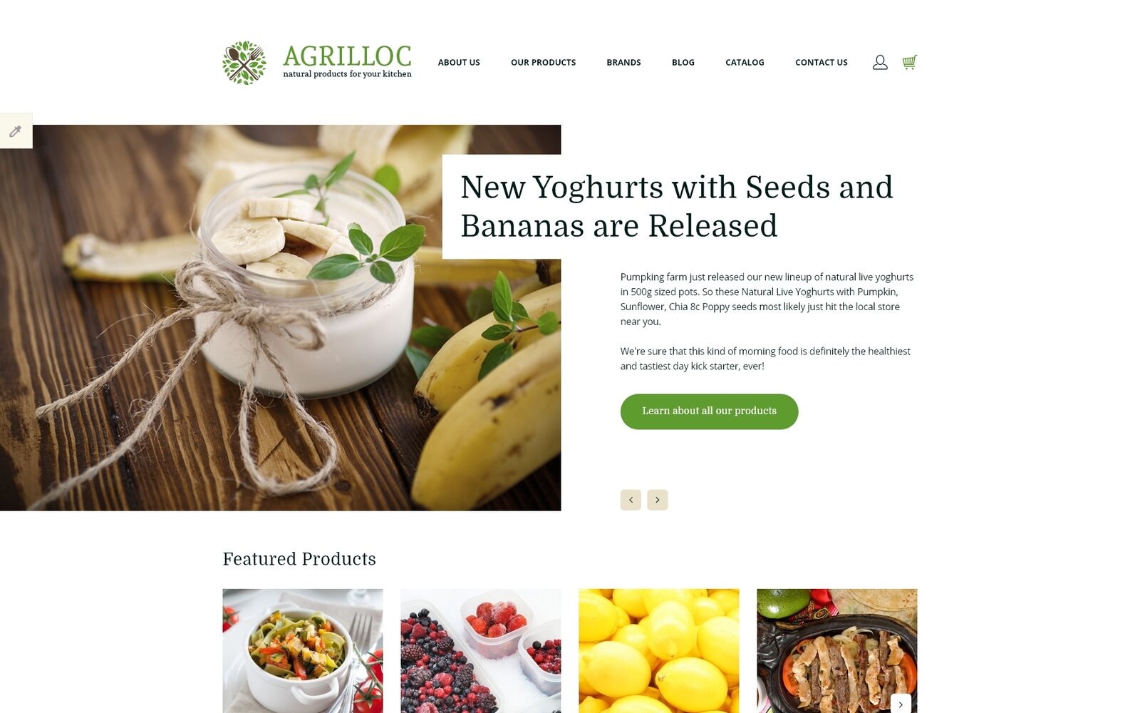 Agrilloc - Natural Products Store Responsive Шаблон OpenCart