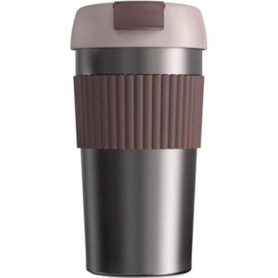 Термостакан-непроливайка KISSKISSFISH Xiaomi Rainbow Vacuum Coffee Tumbler, S-U45C-223, коричневый, 490 мл