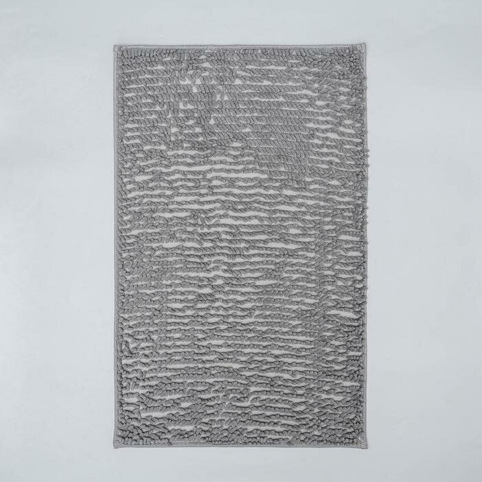 Доляна Коврик для ванной Доляна «Букли длинные», 49×75,5 см, цвет серый - фотография № 2