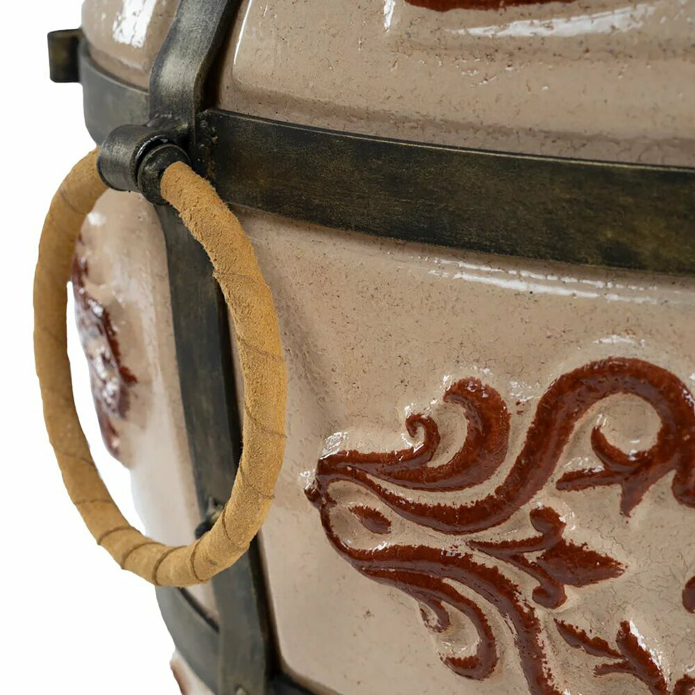 Тандыр "ЭКОтандыр-Гранд" с откидной крышкой и столиком, слоновая кость - фотография № 5