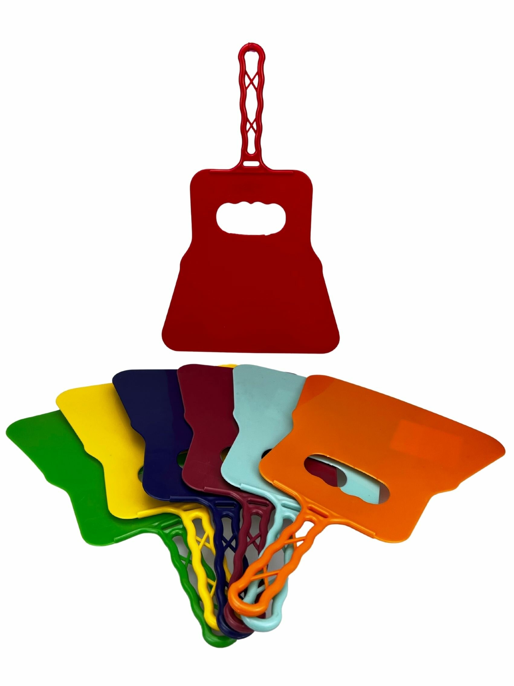 Ветерок для мангала, набор из 4 шт, подарок туристу, разноцветные,размер с ручкой 32 х 21 см - фотография № 3