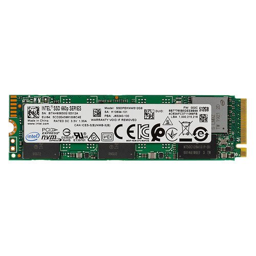 SSD накопитель Intel 660P SSDPEKNW512G8X1 512ГБ, M.2 2280, PCI-E x4, NVMe