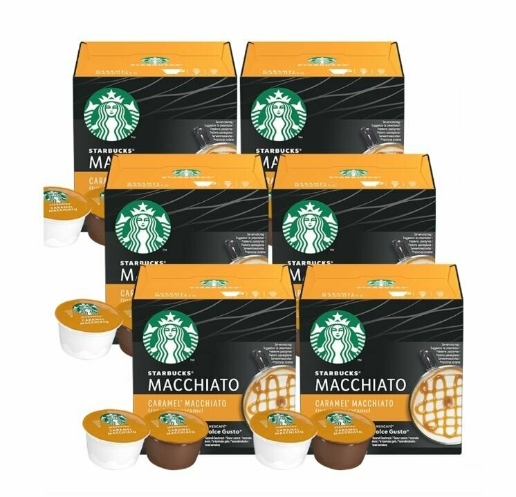 Кофе в капсулах STARBUCKS Caramel Macchiato 6 х 12 / Старбакс карамель Макиато - фотография № 1