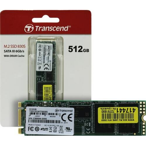 Твердотельный накопитель Transcend 512 ГБ SATA TS512GMTS830S