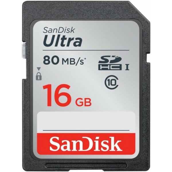 Флеш карта SDHC 16Gb Class10 Sandisk SDSDUNC-016G-GN6IN Ultra 80