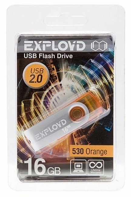 Флешка EXPLOYD 530 16GB Orange