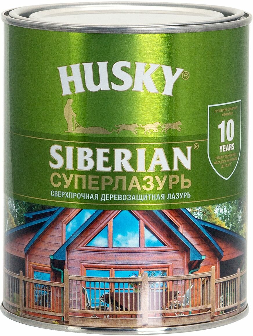 Антисептик полуглянцевый Husky Siberian дерево тик 0,9 л - фото №2