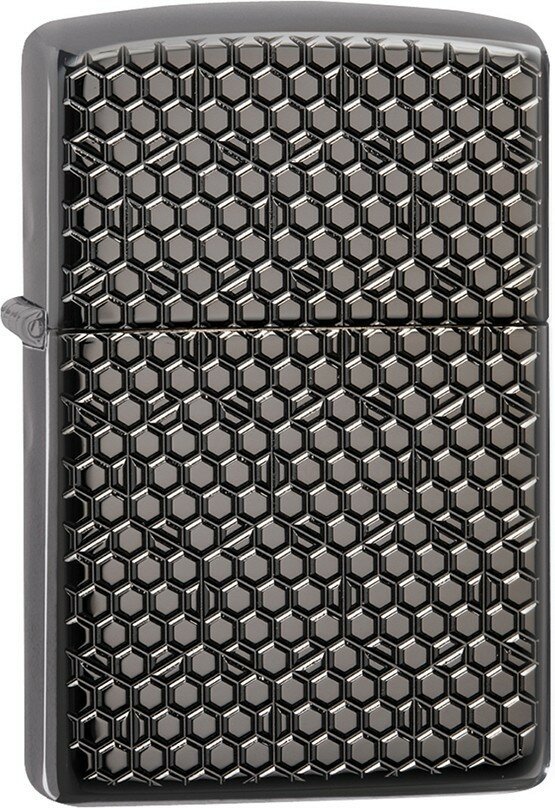 Зажигалка ZIPPO Armor™ с покрытием Black Ice®, латунь/сталь, чёрная, глянцевая, 38x13x57 мм - фотография № 1