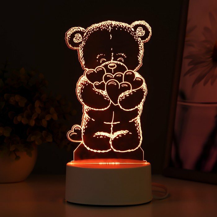 Светильник "Мишутка" LED RGB от сети 9,5х9,5х16 см (комплект из 2 шт) - фотография № 3