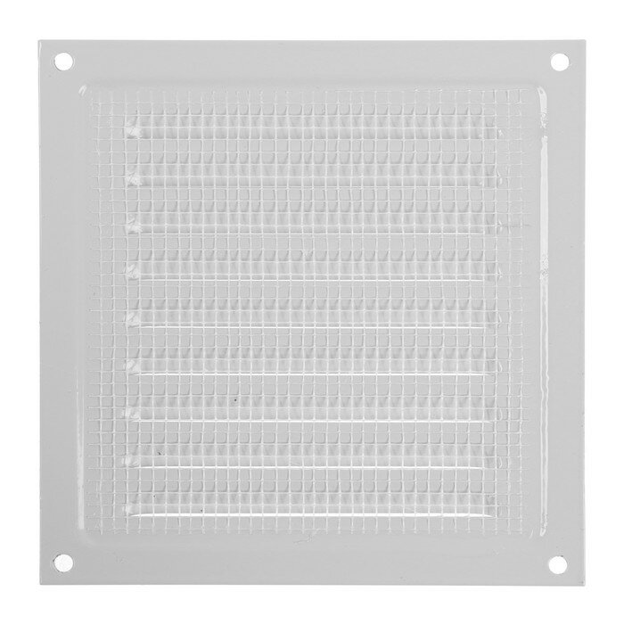 Решетка вентиляционная ZEIN Люкс РМ1515С, 150 х 150 мм, с сеткой, металлическая, серая - фотография № 3