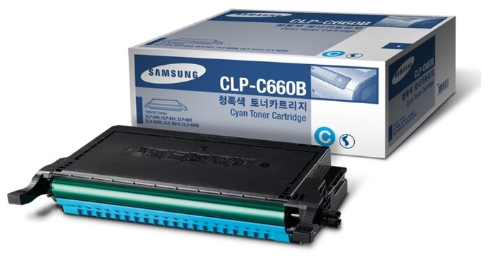 Samsung Тонер-картридж Samsung CLP-C660B Cyan голубой