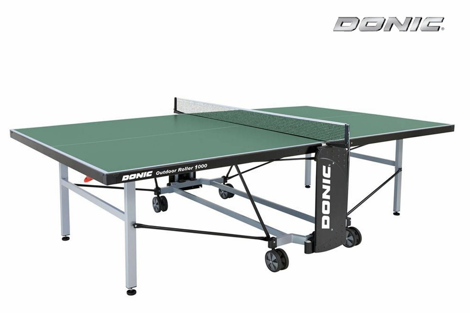 Всепогодный теннисный стол Donic Outdoor Roller 1000 зеленый с сеткой