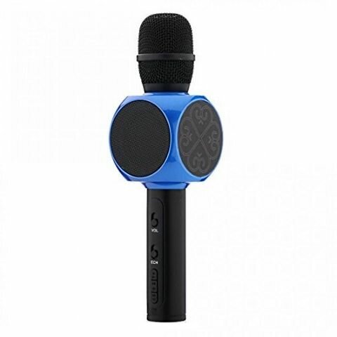 Беспроводной караоке микрофон со встроенной колонкой YS8 (позволяет петь без дополнительного оборудования) Синий
