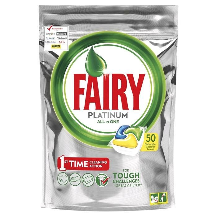 Fairy Капсулы для посудомоечной машины Fairy Platinum «Лимон», 50 шт. - фотография № 2