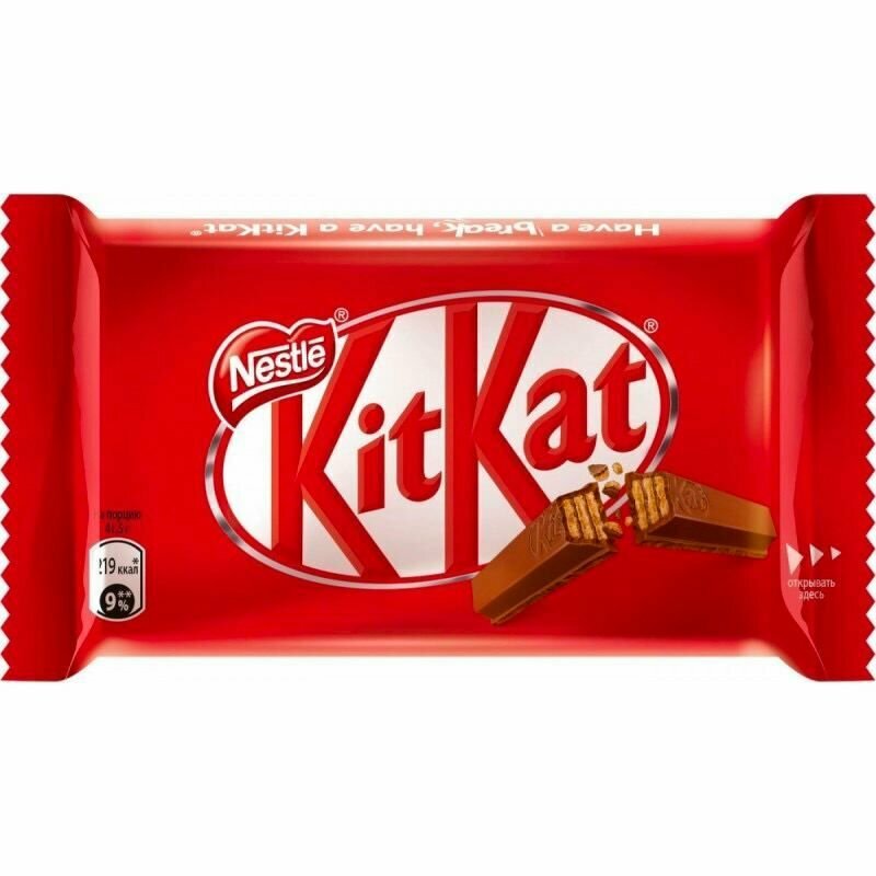 Шоколадный батончик KitKat 4 Fingers / Киткат шоколад 4 пальца классический вкус 8 шт (Европа) - фотография № 2