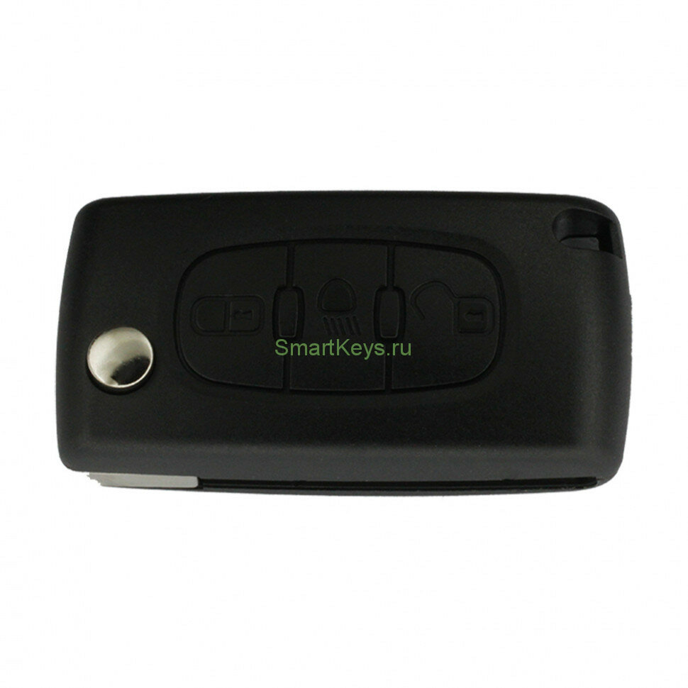 Корпус выкидного ключа Peugeot 307 807 три кнопки (кнопка свет) лезвие HU83