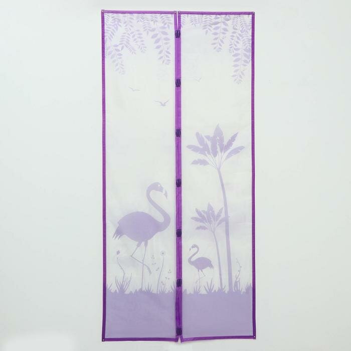 Сетка антимоскитная на магнитах «Фламинго», 100×210 см - фотография № 1