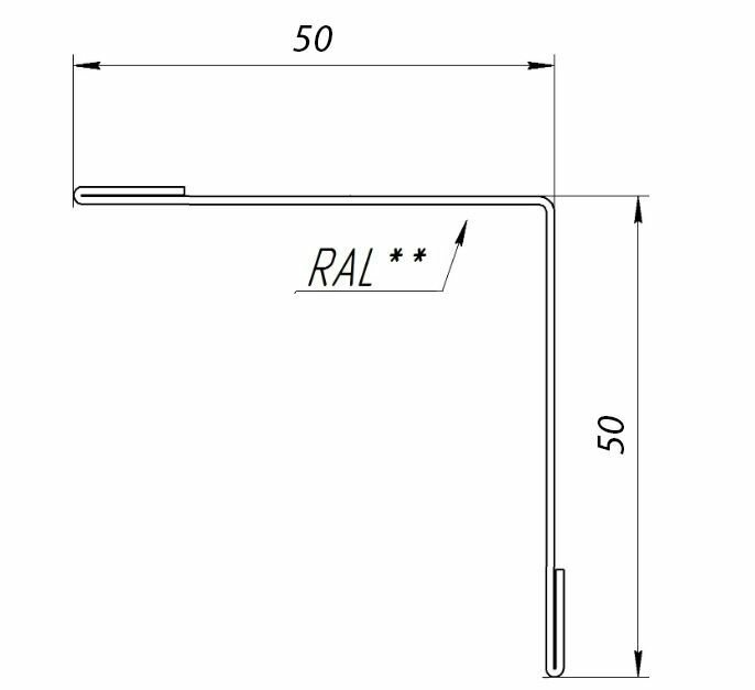 Планка угла внутреннего 2 м (50х50 мм) 10 штук (RAL 3005) внутренний угол металлический вишневый - фотография № 2